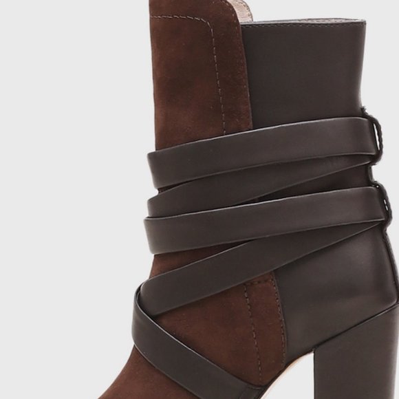 NWOB Pour La Victoire Bionda Ebony Brown Kid Suede Leather Boots